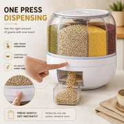 MD-993 6-Grid Rotating Food Dispenser